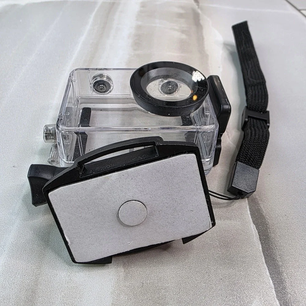 Waterproof Action Camera Housing Case with Mount and Wrist Strap Clear Black S3
